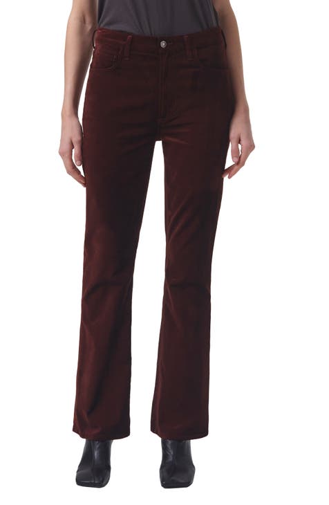 Nico High Waist Bootcut Velvet Pants