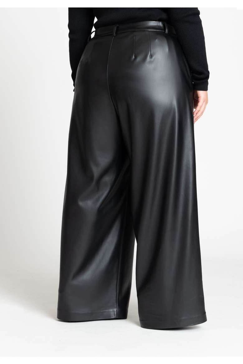 Wide Leg Faux Leather Pant, Alternate, color, BLACK ONYX