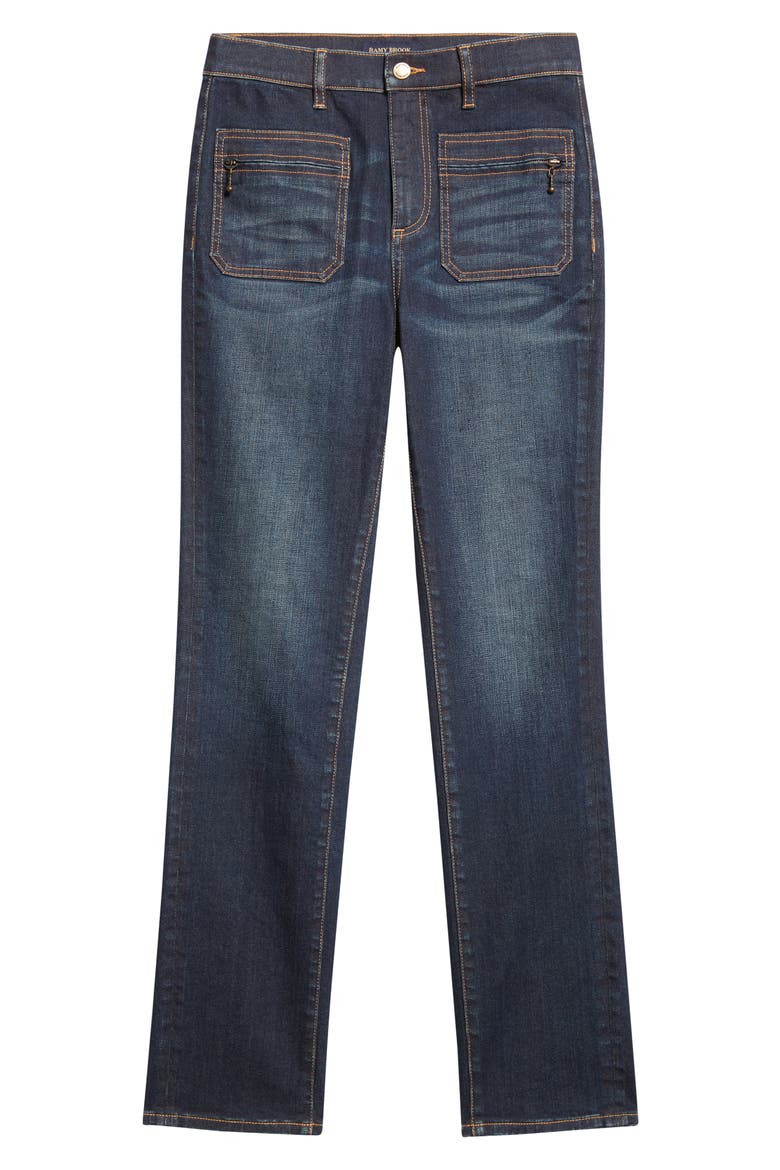 Emmy Patch Pocket Jeans, Alternate, color, DARK RINSE