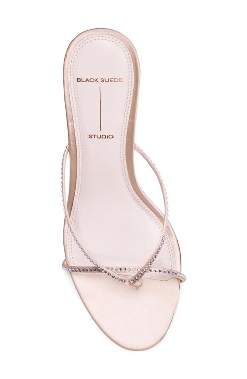 Black Suede Studio Jade Slide Sandal In Coconut Embellished