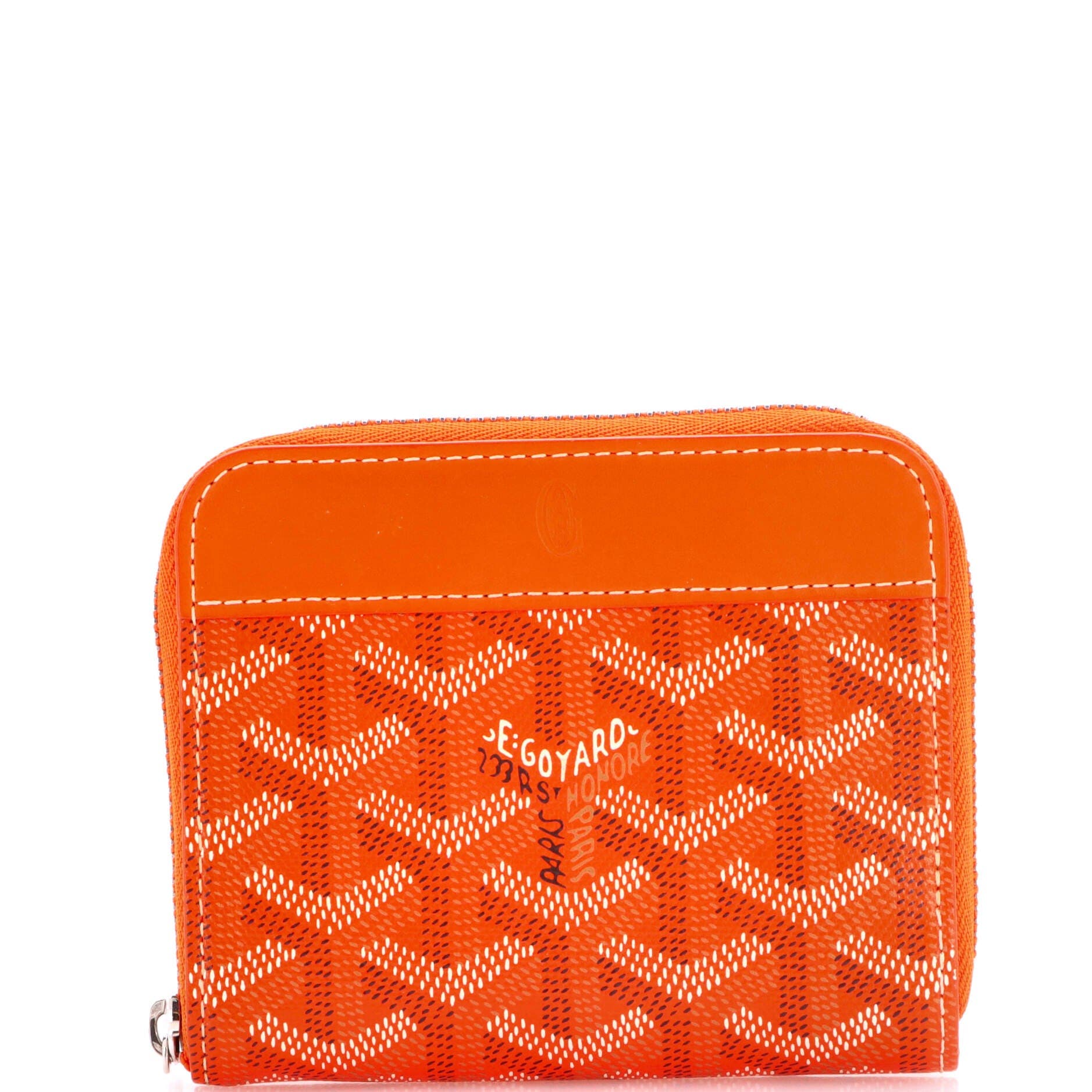 Matignon Zip Wallet Coated Canvas with Leather PM, Main, color, Orange