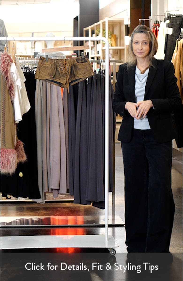 Vaca Whipstitch Faux Leather Mini Shorts, sales video thumbnail