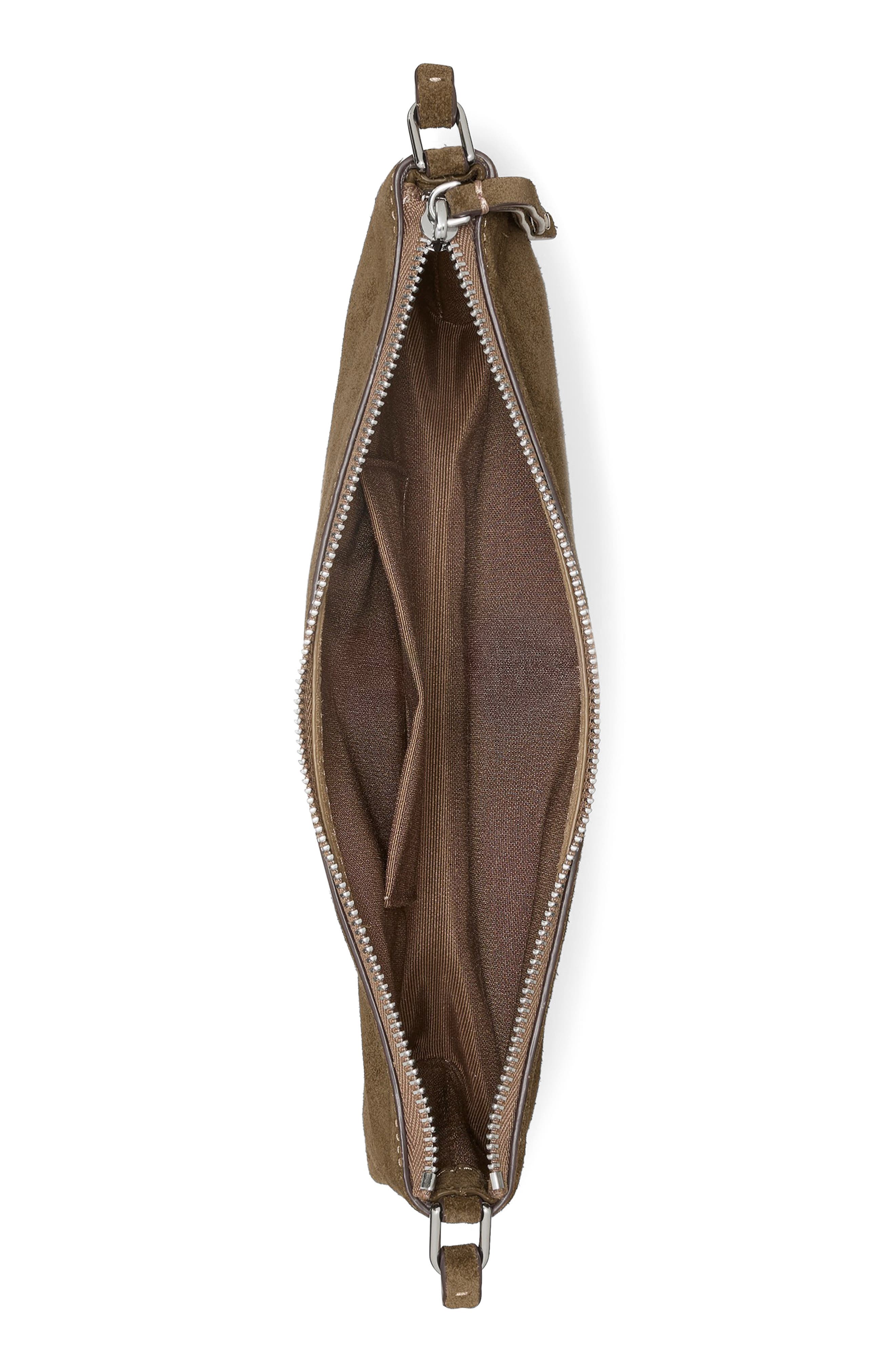 Fling Suede Leather Pochette, Alternate, color, DRIFTWOOD