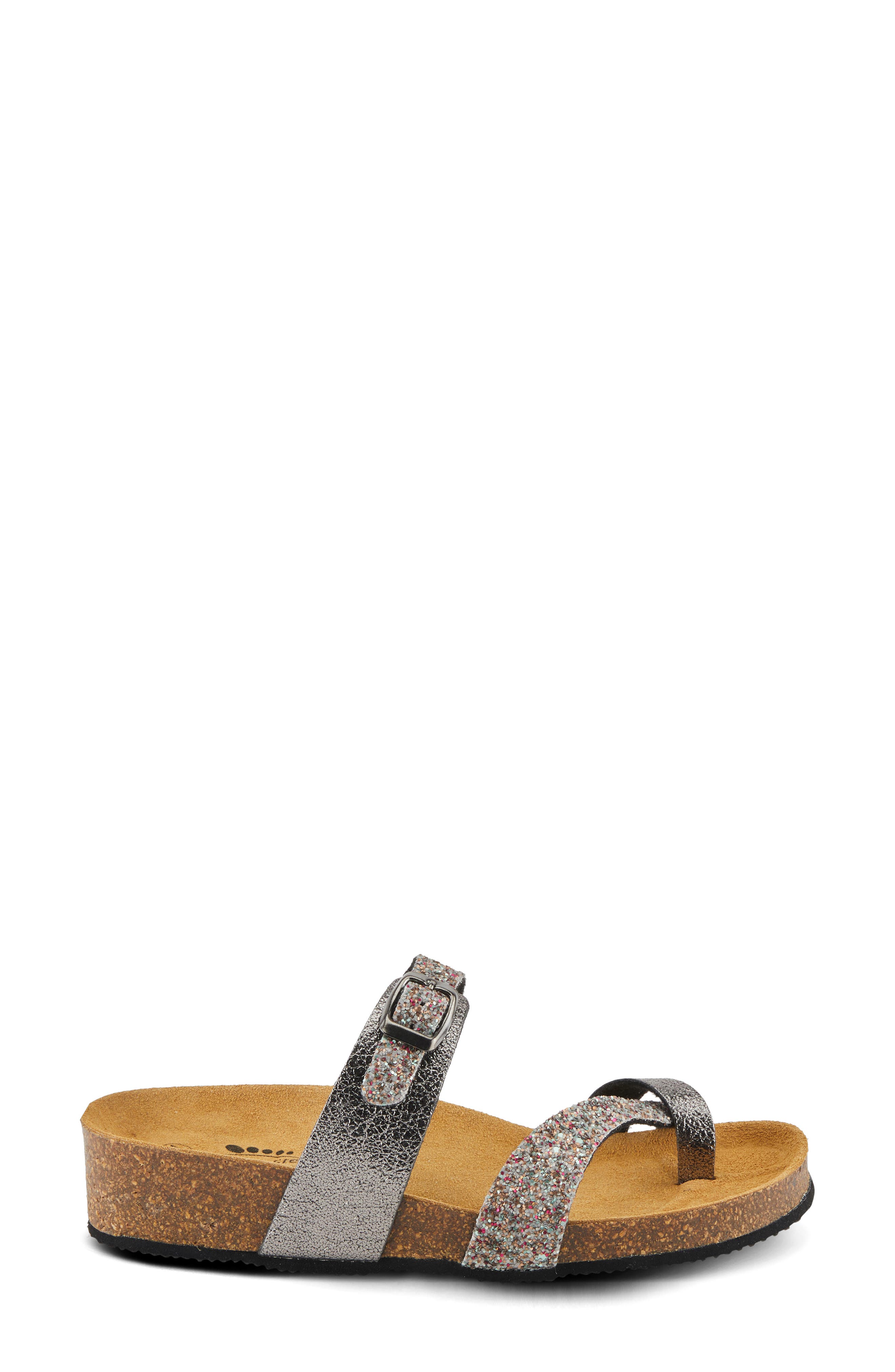 Spring Step Burch Platform Wedge Slide Sandal, Alternate, color, Pewter