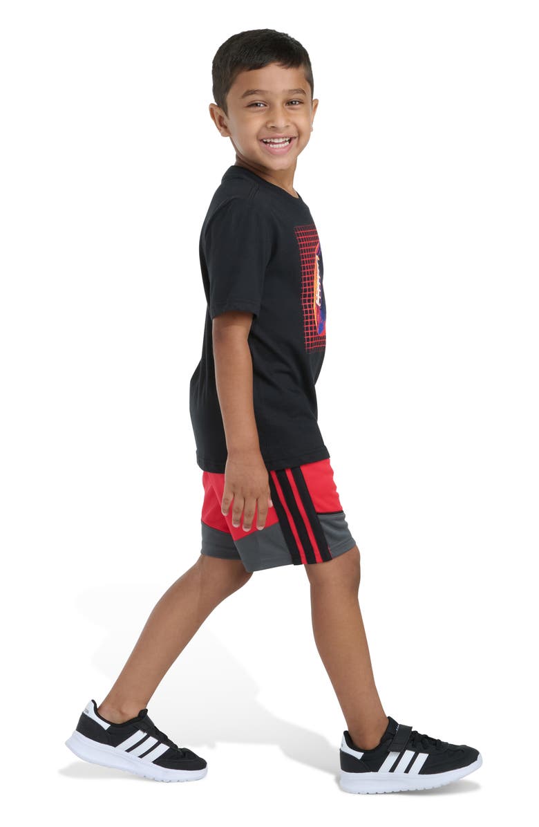adidas Kids' Basketball Graphic T-Shirt & Athletic Shorts Set, Alternate, color, Black
