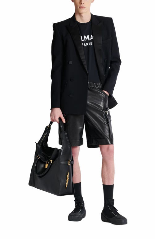 Balmain T-shirt With Paris Print In Black