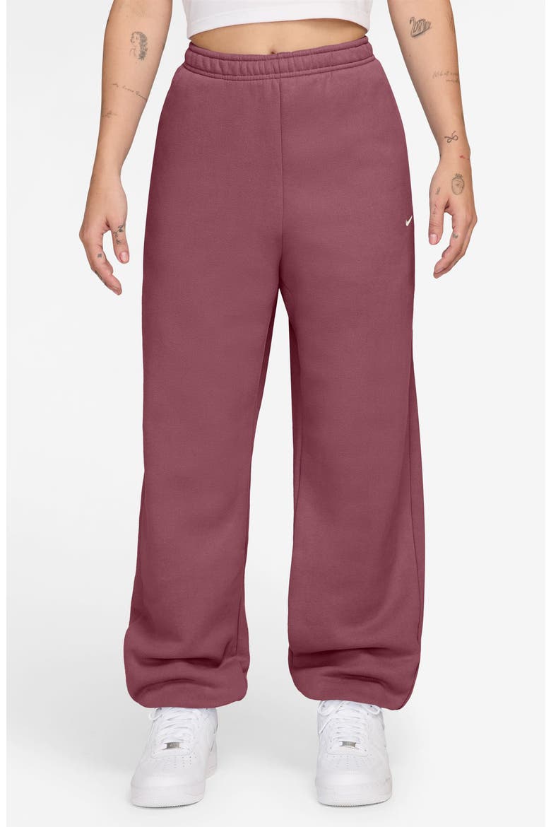 Studio High Waist Fleece Sweatpants, Main, color, 654 PKSMOK/ SAIL