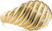 DEVATA Rope Ring in Gold Plated Sterling Silver, 12mm
