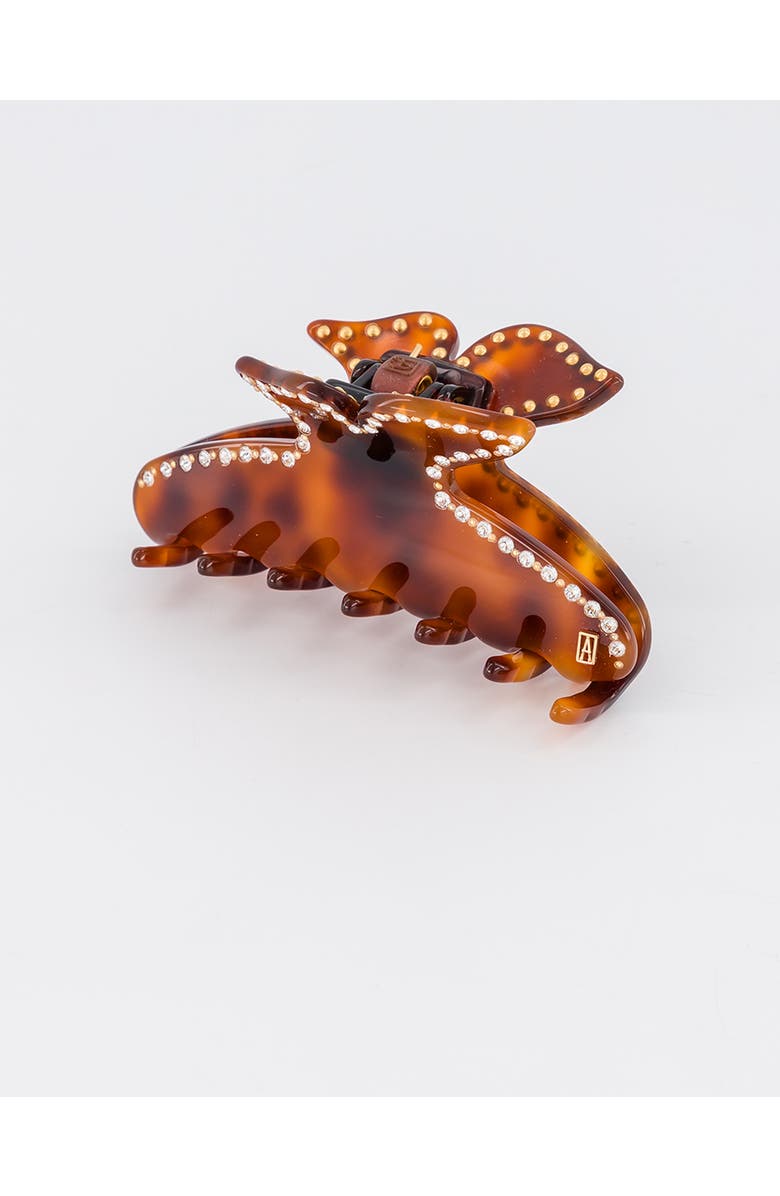 Alexandre de Paris Dore acetate and crystals hair clip, Alternate, color, Tortoiseshell