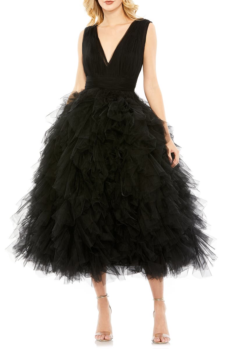 Mac Duggal Tulle A-Line Cocktail Dress, Main, color,