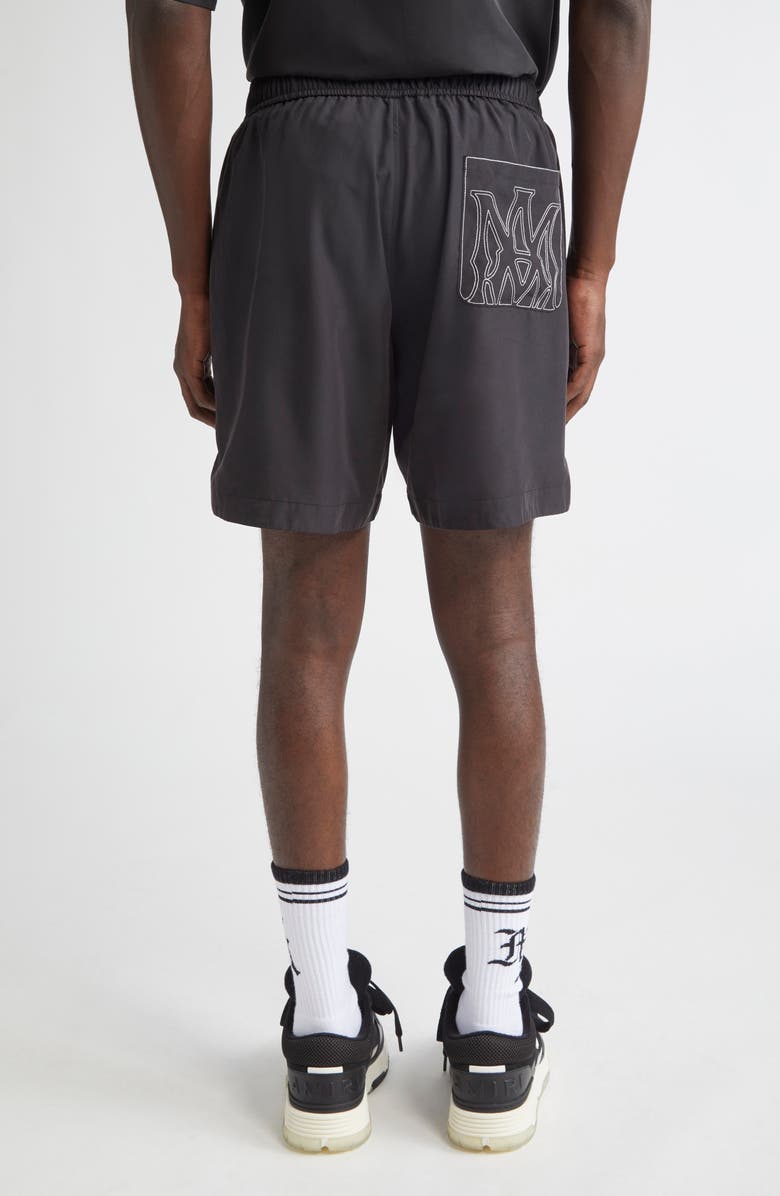 AMIRI Logo Embroidered Shorts, Alternate, color, Black