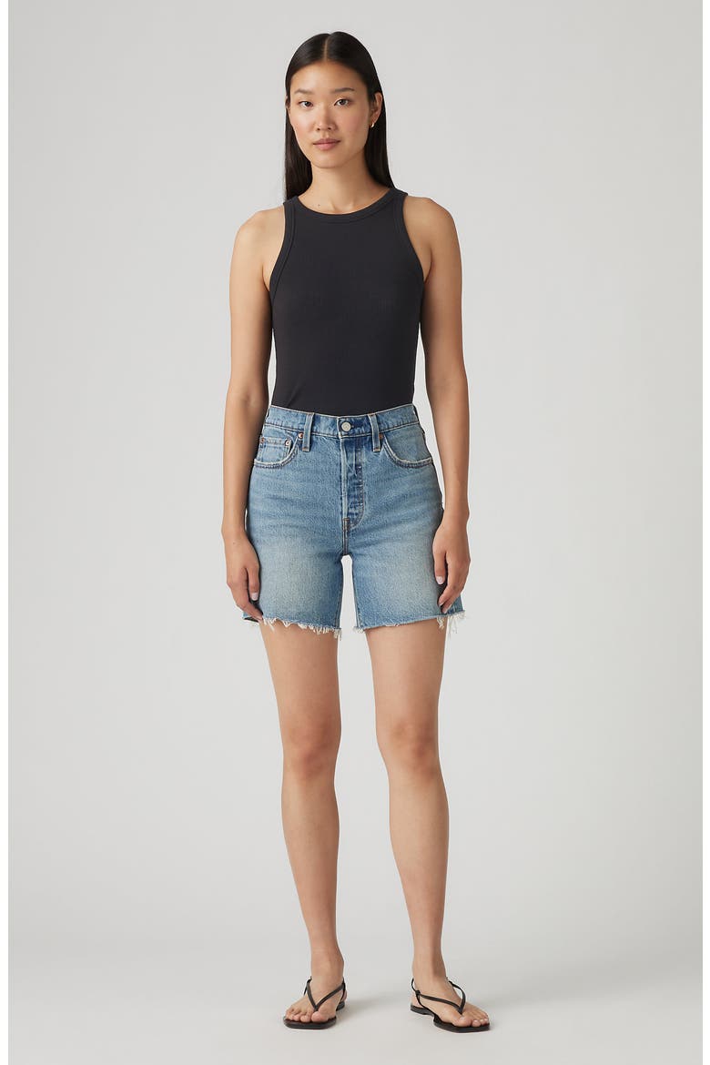 501® Mid Thigh Denim Cutoff Shorts, Alternate, color, TICKED AND UNTIED