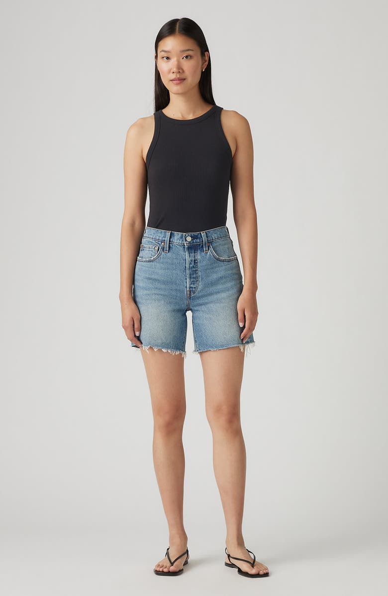 Levi's<sup>®</sup> 501<sup>®</sup> Mid Thigh Denim Cutoff Shorts, Alternate, color, Ticked And Untied