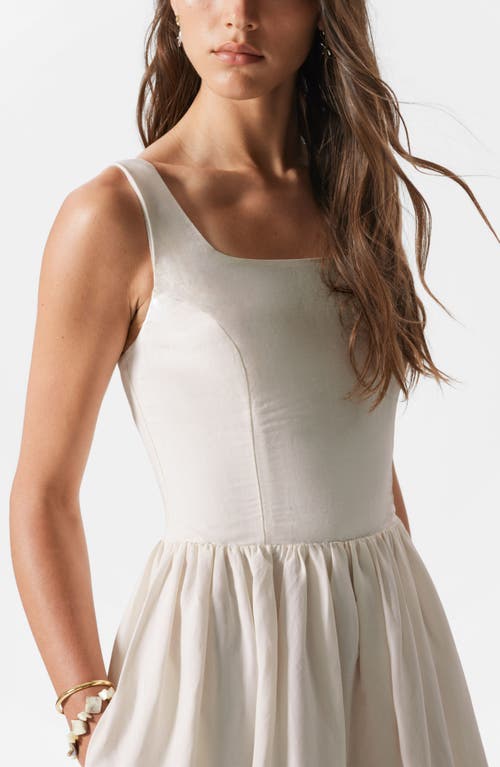 & Other Stories Cotton Fit & Flare Dress In White