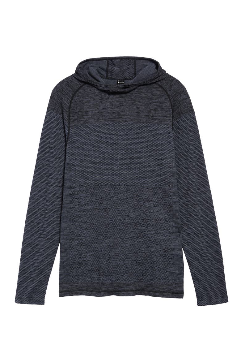 Seamless Performance Pullover Hoodie, Alternate, color, BLACK OXIDE MELANGE