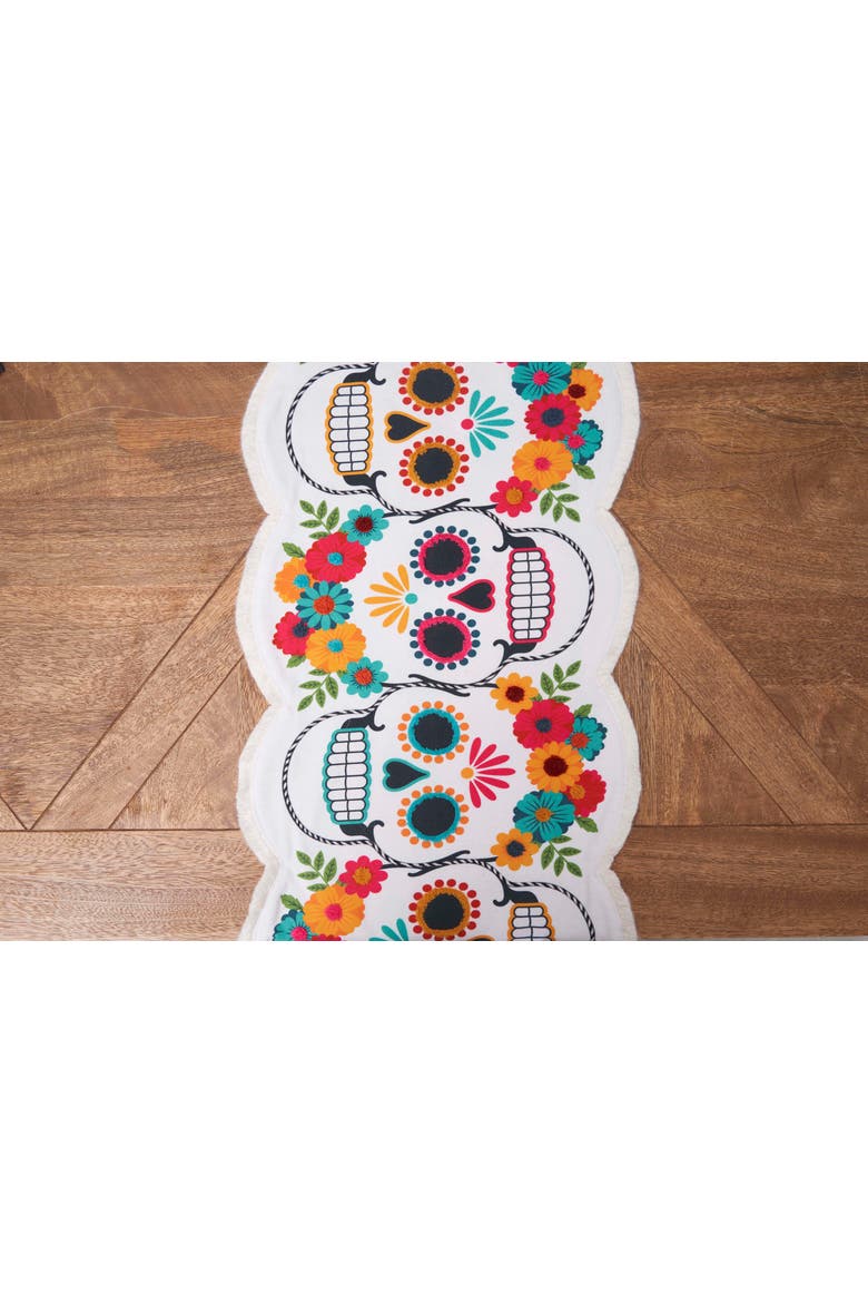 Sugar Motif 100% Cotton Table Runner 12" x 54", Alternate, color, White