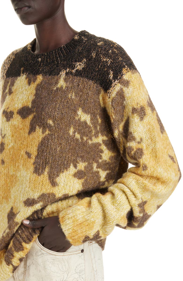 Dries Van Noten Mixed Print Alpaca Blend Sweater, Alternate, color, Yellow 202