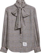 Thom Browne Pow Hunting Bow Silk Tweed Button-Up Shirt