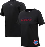 PRO STANDARD Women's Pro Standard Black Chicago Cubs Rhinestone Slim Fit T-Shirt