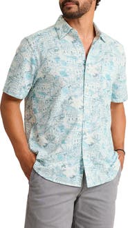 Tommy Bahama San Lucio Tides Villa Vista IslandZone® Knit Short Sleeve Cotton Blend Button-Up Shirt