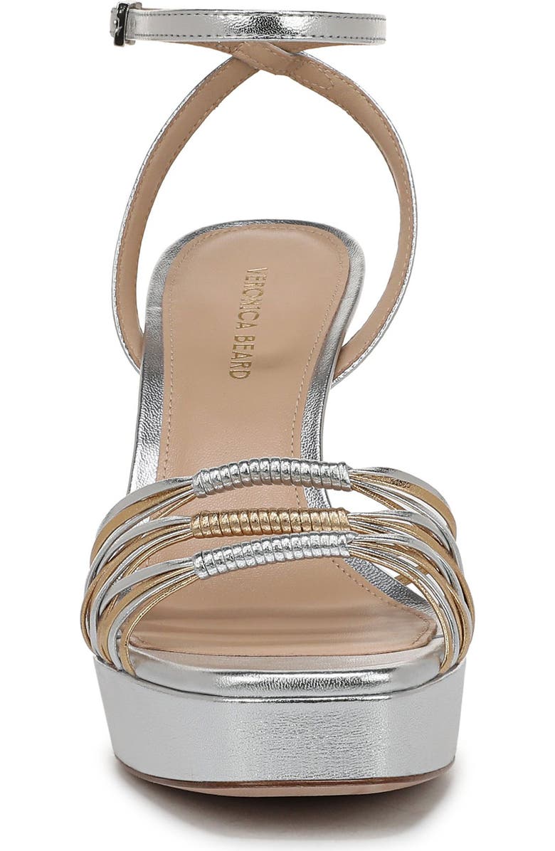 Veronica Beard Beverlee Ankle Strap Platform Sandal, Alternate, color, Silver/ Pale Gold