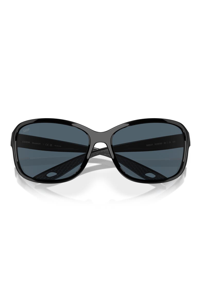 Seadrift 60mm Polarized Square Sunglasses, Alternate, color, BLACK/ GRAY
