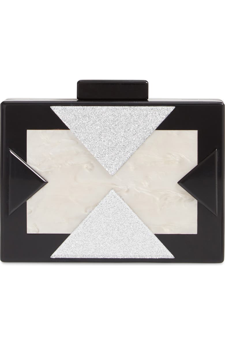 Like Dreams Geo Glitter Box Clutch, Main, color,