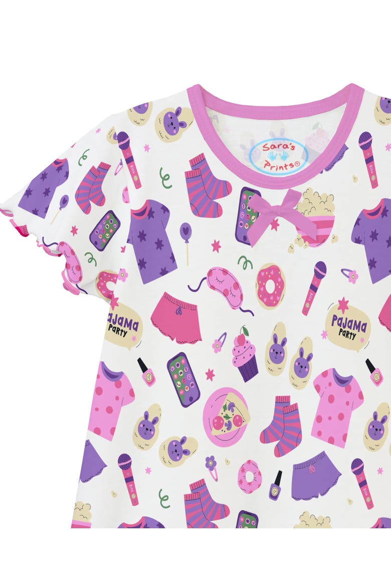 Short Sleeve Ruffle Nightgown, Alternate, color, Sleepover