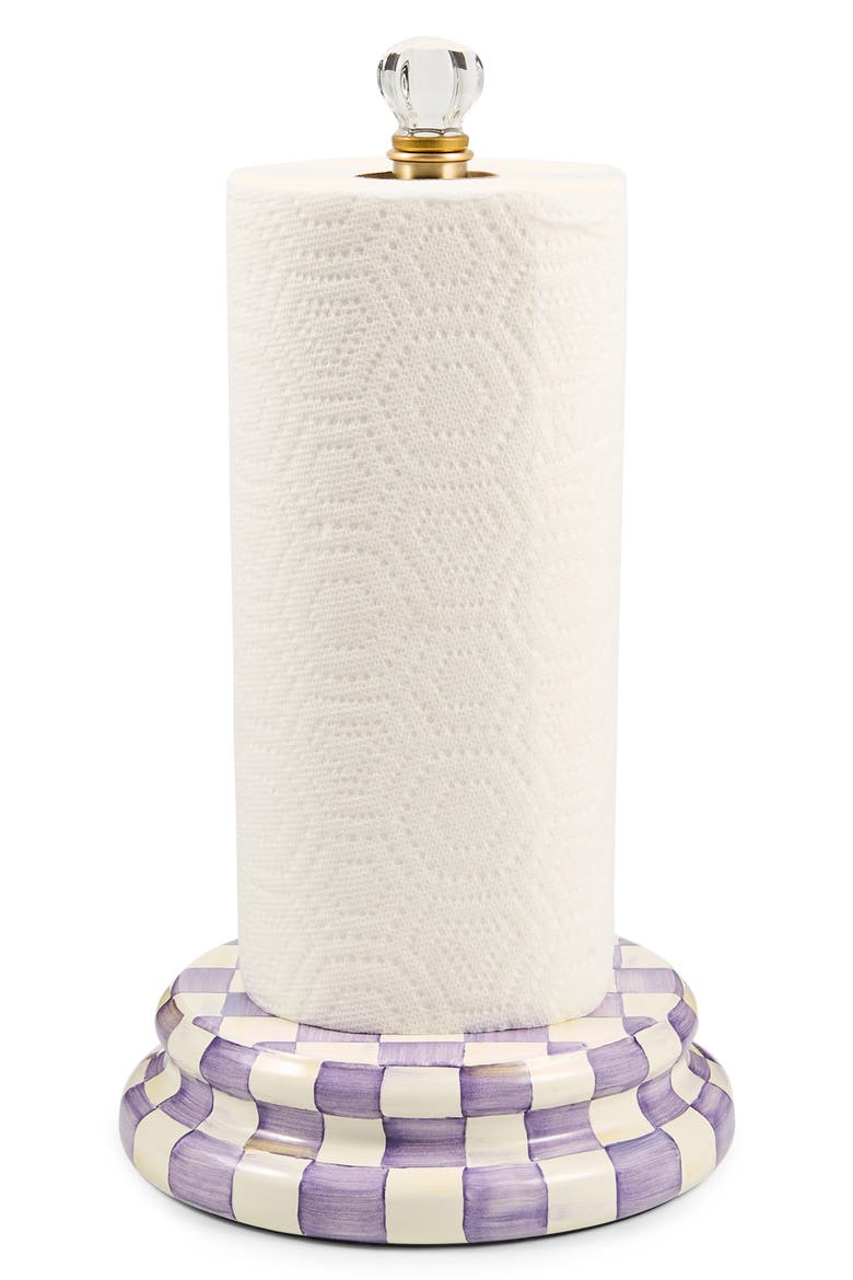 Violet Check Paper Towel Holder, Alternate, color, PURPLE