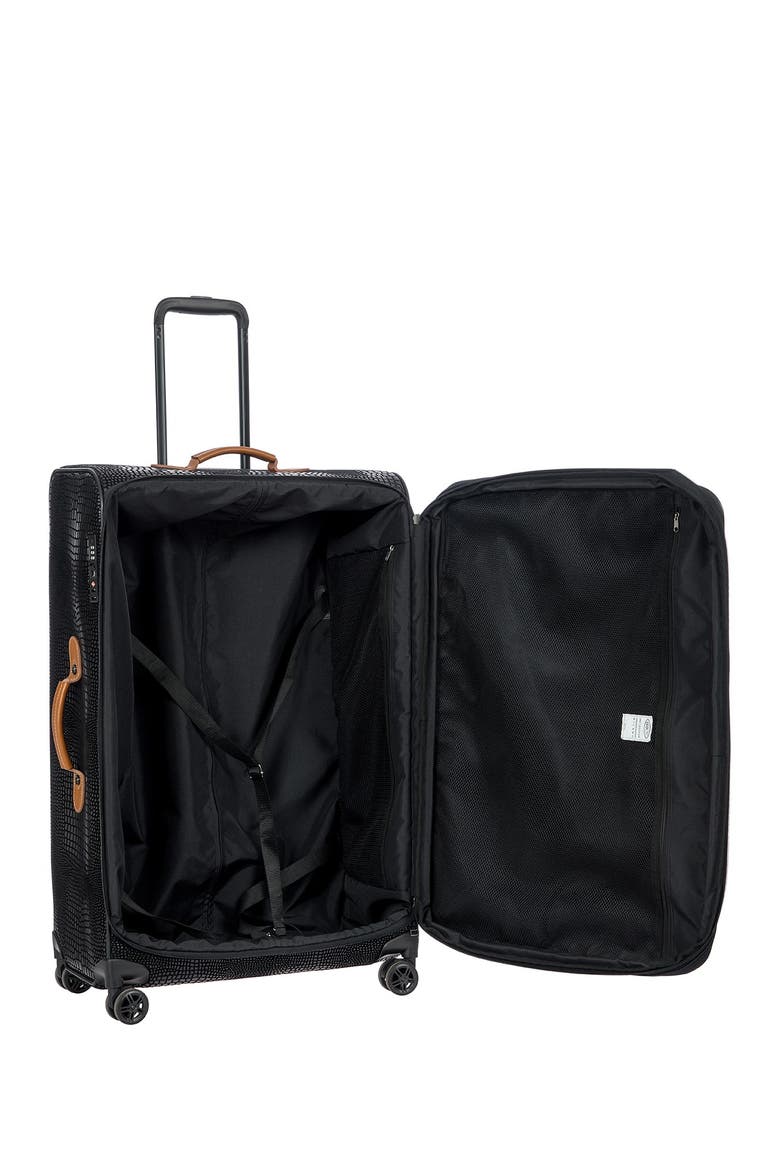 My Safari 28-Inch Expandable Croc Embossed Carry-On Spinner Luggage, Alternate, color, BLACK