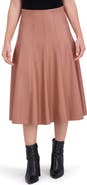 Ookie & Lala Supersoft Faux Leather Flounce Midi Skirt