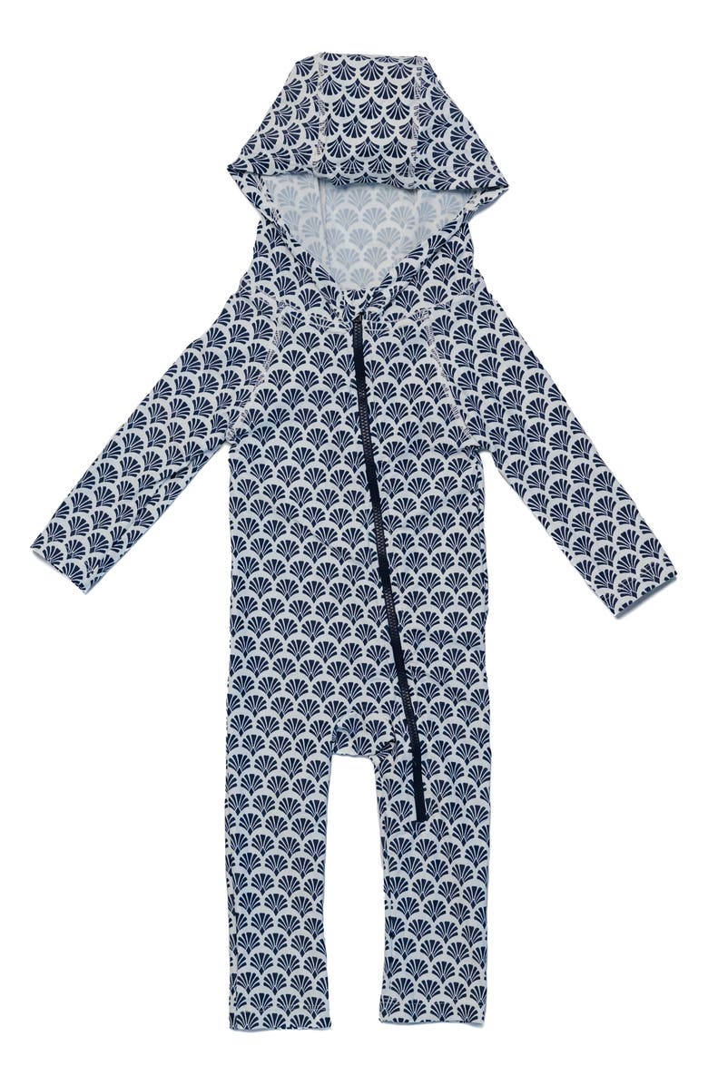 Lake Label Kids' Hooded Long Sleeve One-Piece Rashguard Swimsuit, Main, color, 