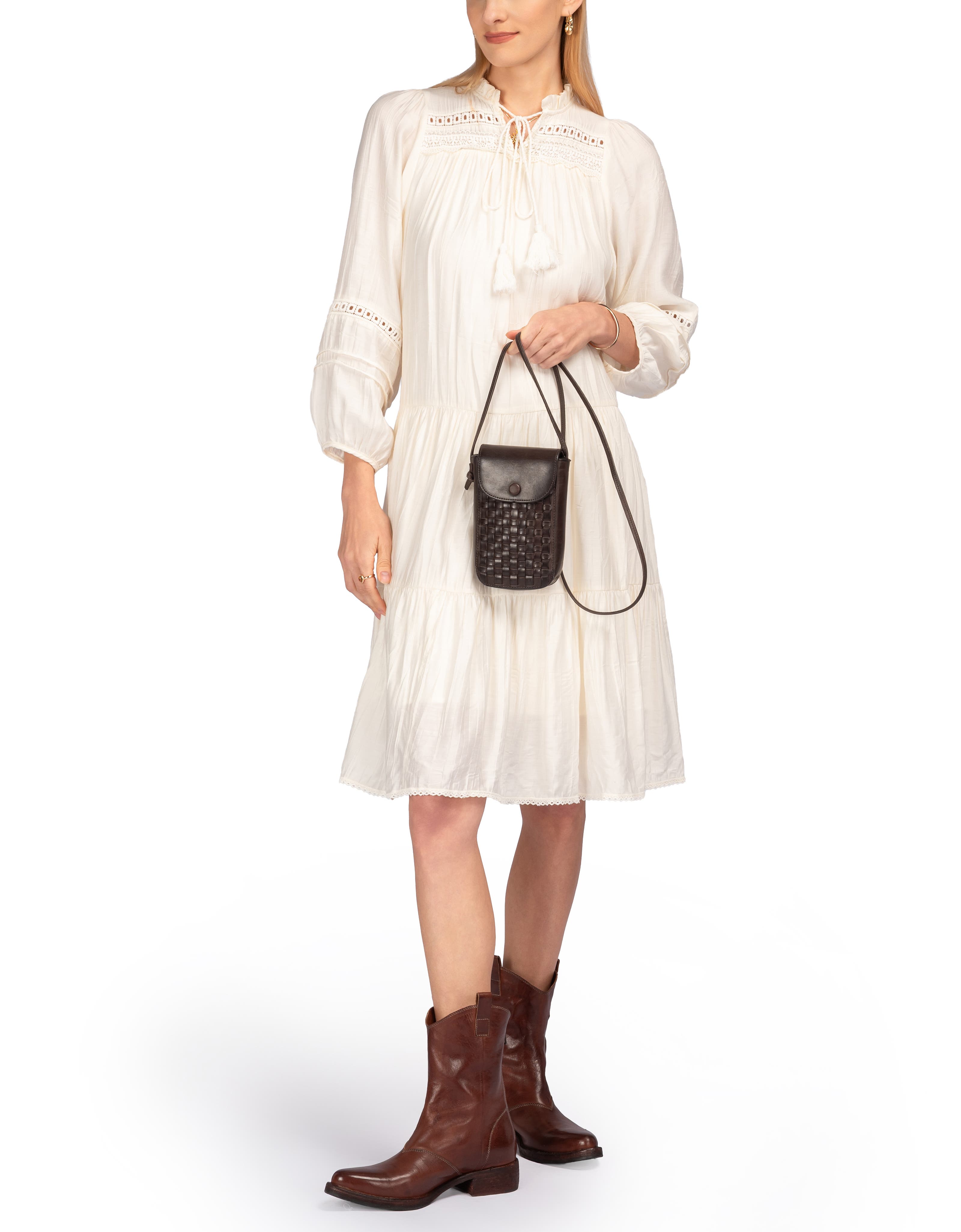 Lantana Genuine Leather Structured Everyday Crossbody, Alternate, color, Taupe