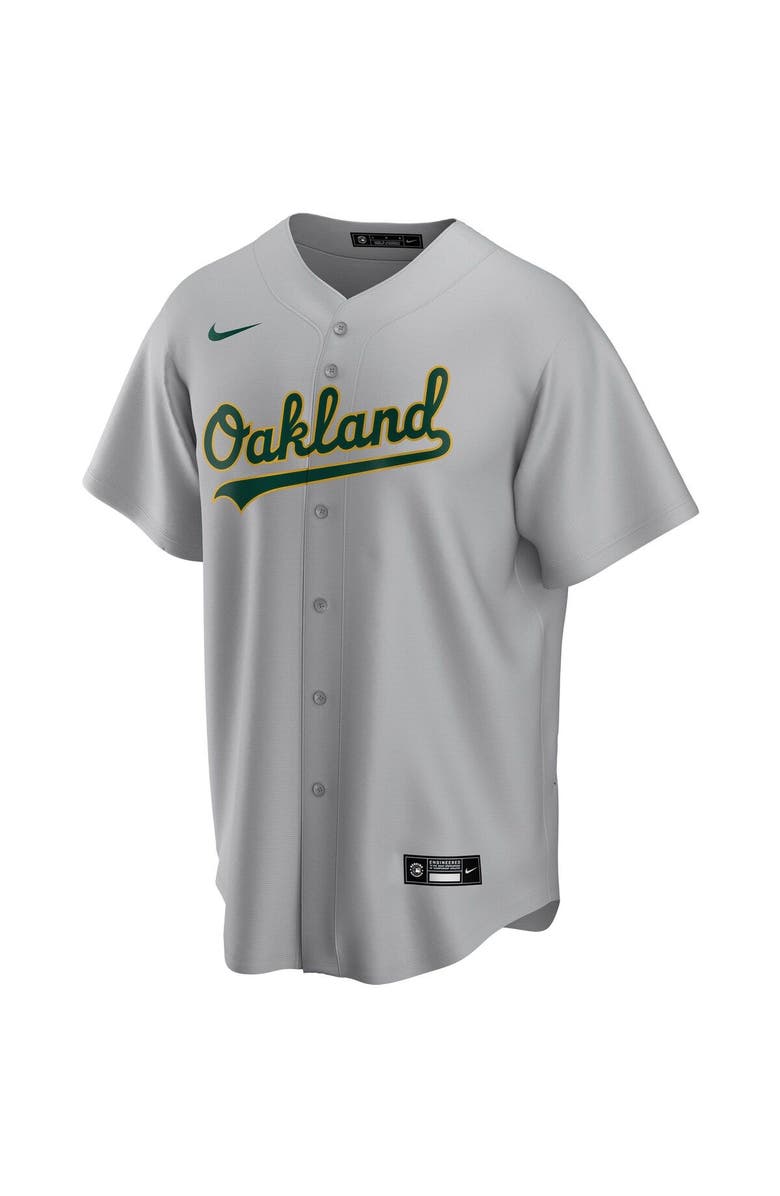 Nike Men's Nike Gray Oakland Athletics Road Replica Team Jersey, Alternate, color, 
