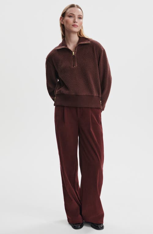 Varley Roselle Recycled Polyester Fleece Half Zip Pullover In Brown
