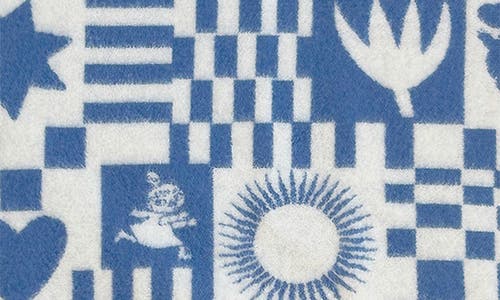 Klippan Moomin Play Brushed Wool Blanket In Blue