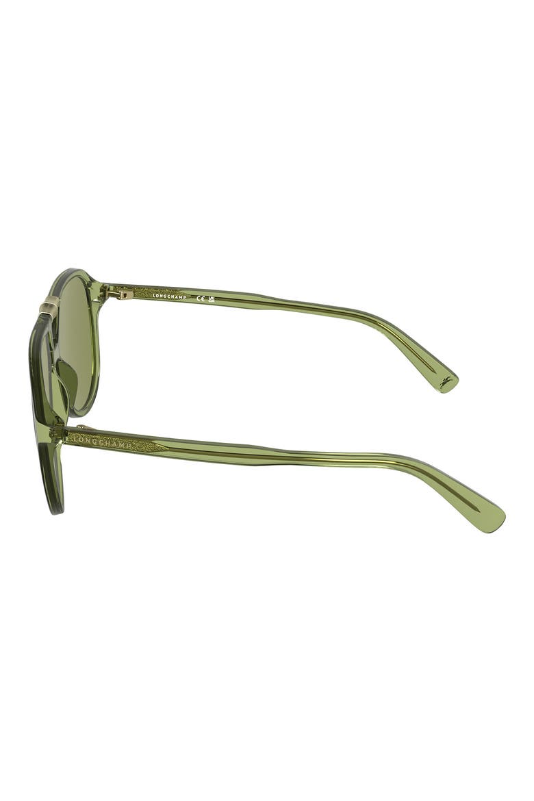 Roseau 58mm Aviator Sunglasses, Alternate, color, TRANSPARENT GREEN