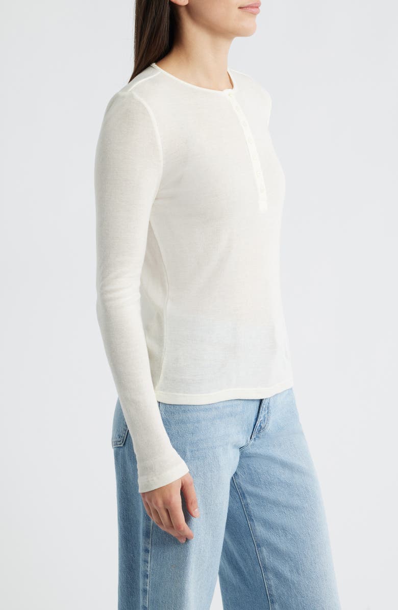 Mavi Jeans Long Sleeve Henley, Alternate, color, Marshmallow