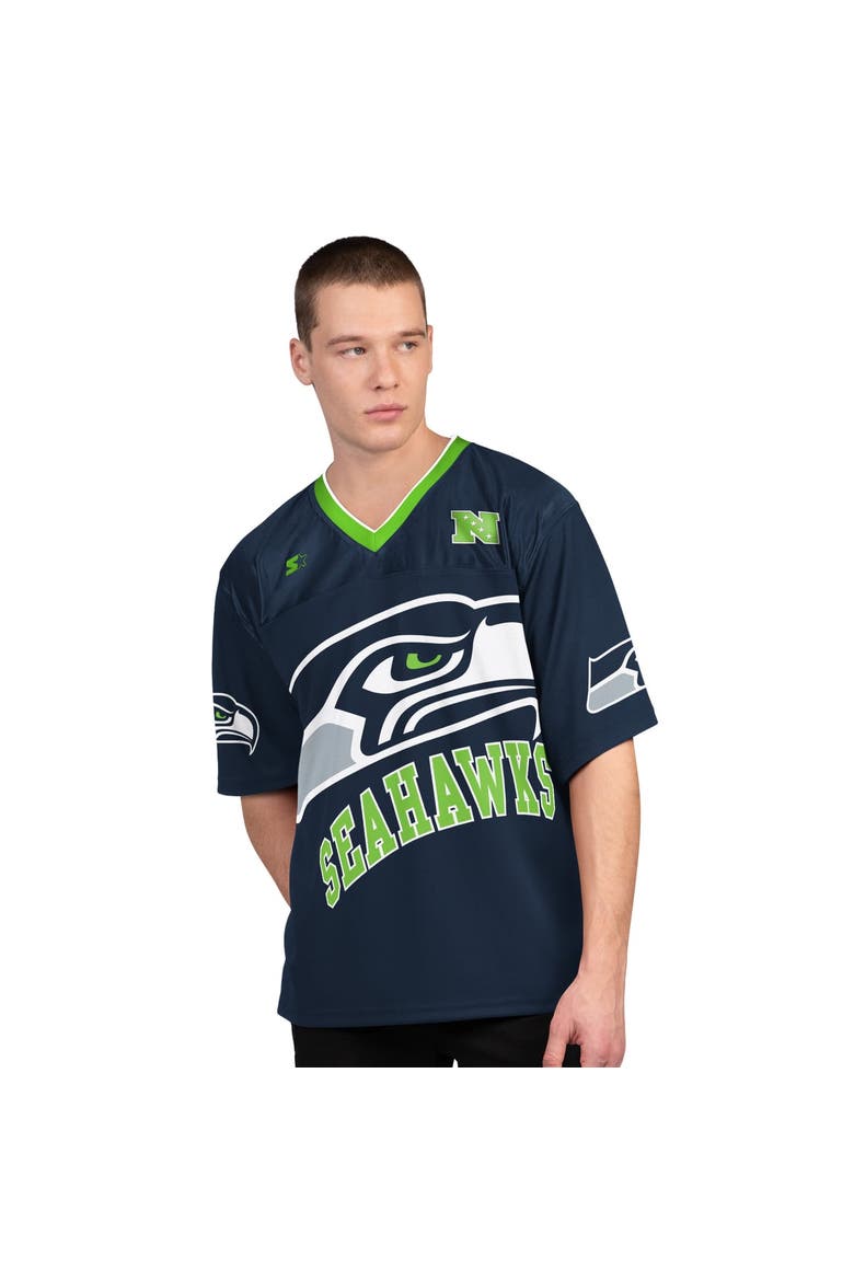Men's Starter  College Navy/White Seattle Seahawks Short Sleeve & Long Sleeve T-Shirt Combo Pack, Alternate, color, College Navy