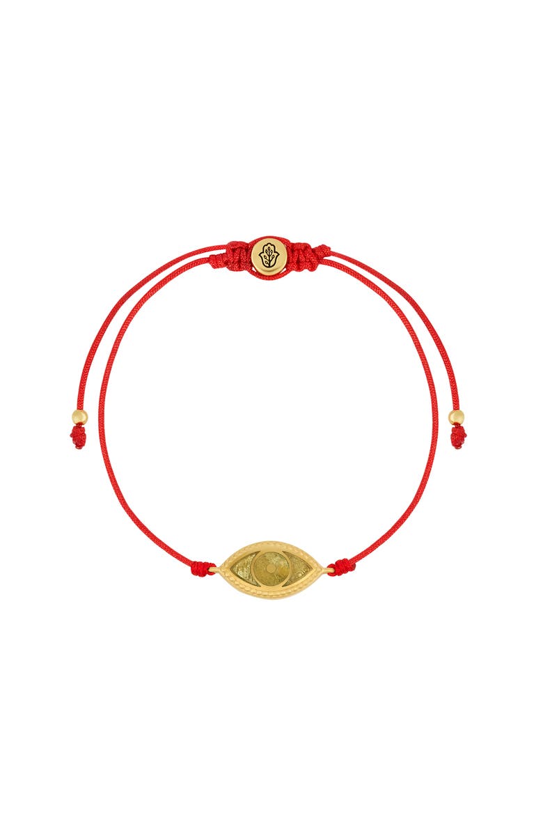 Spirit's Innovation Evil Eye Peridot Red String Bracelet, Main, color, Red/Gold