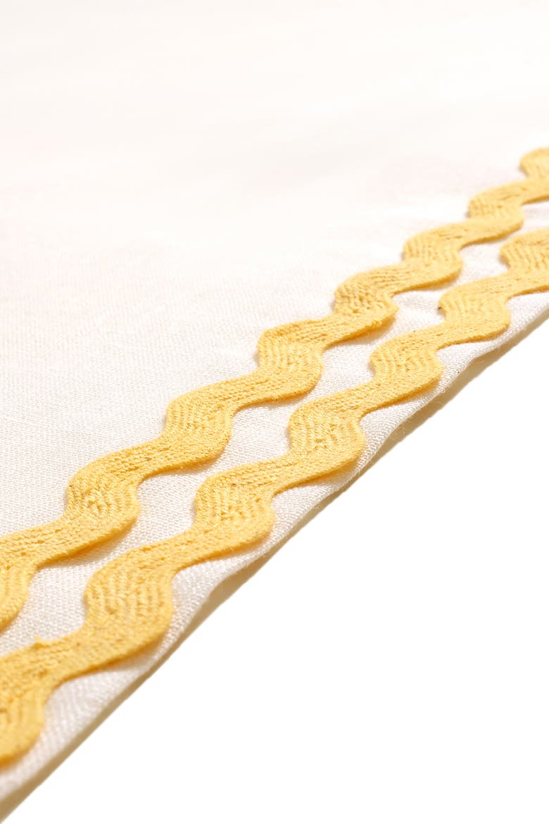 Nilufer Rick Rack Embroidered 100% Linen Placemat Set Of 4, Alternate, color, Beige