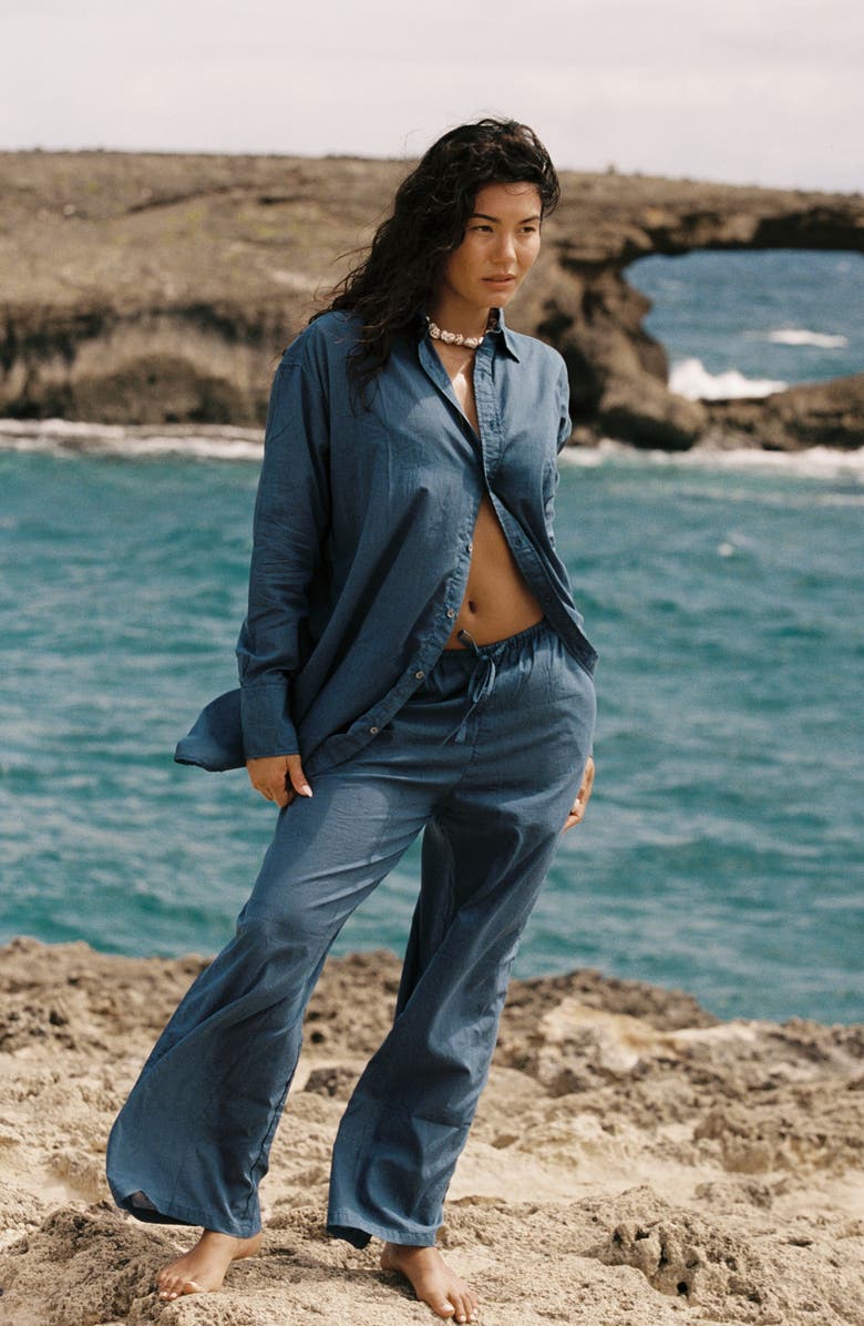 Stone Fox Swim Koda Organic Cotton Cover-Up Drawstring Pants, Alternate, color, 