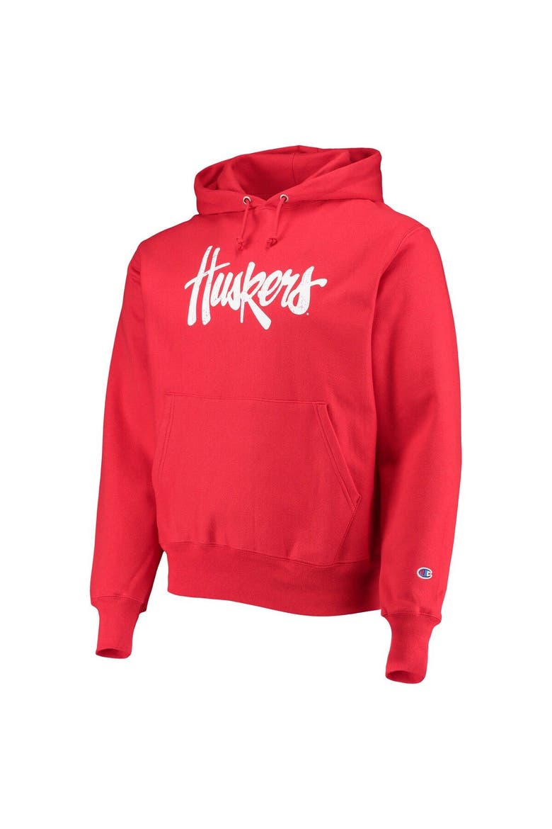 Men's Champion Scarlet Nebraska Huskers Vault Logo Reverse Weave Pullover Hoodie, Alternate, color, Scarlet
