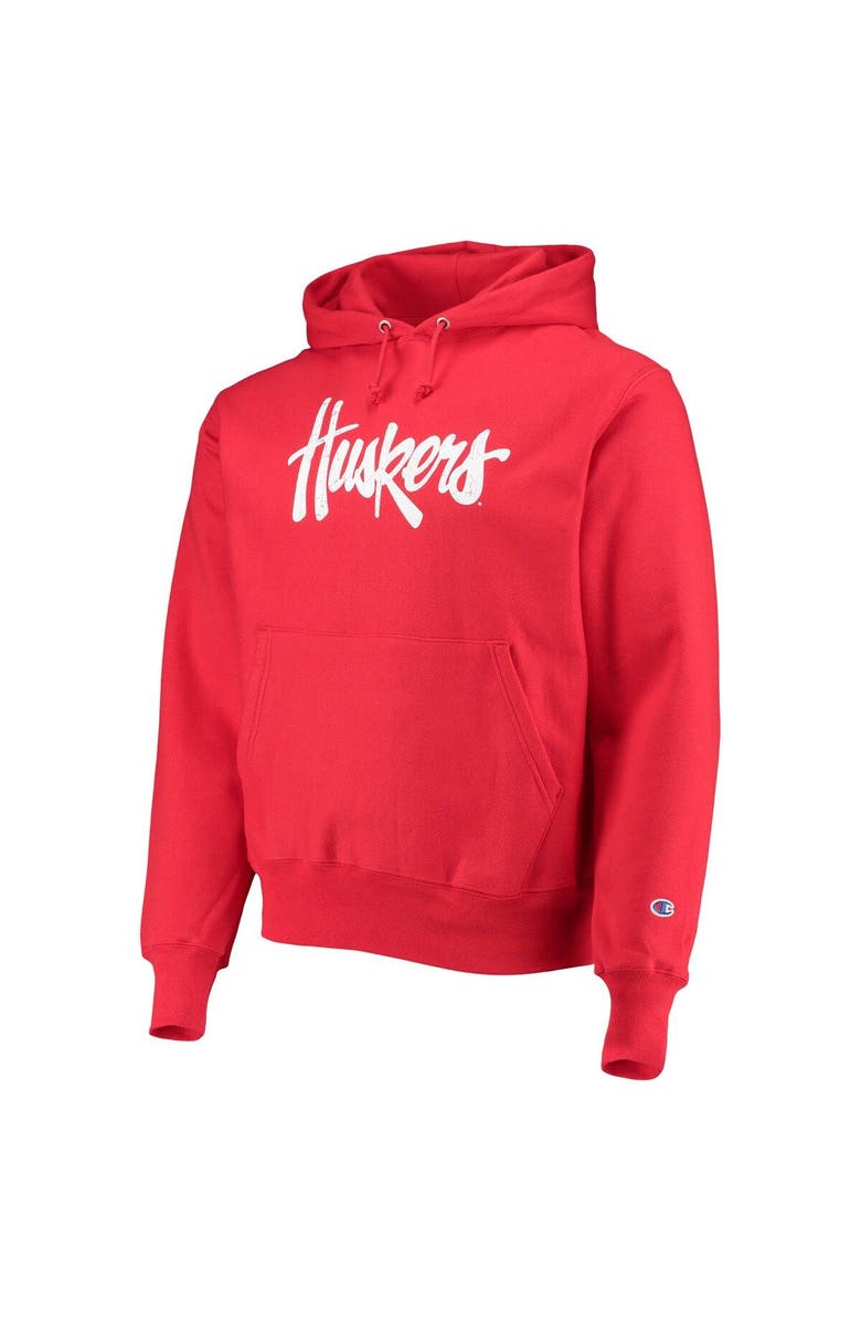 Champion Men's Champion Scarlet Nebraska Huskers Vault Logo Reverse Weave Pullover Hoodie, Alternate, color, Scarlet