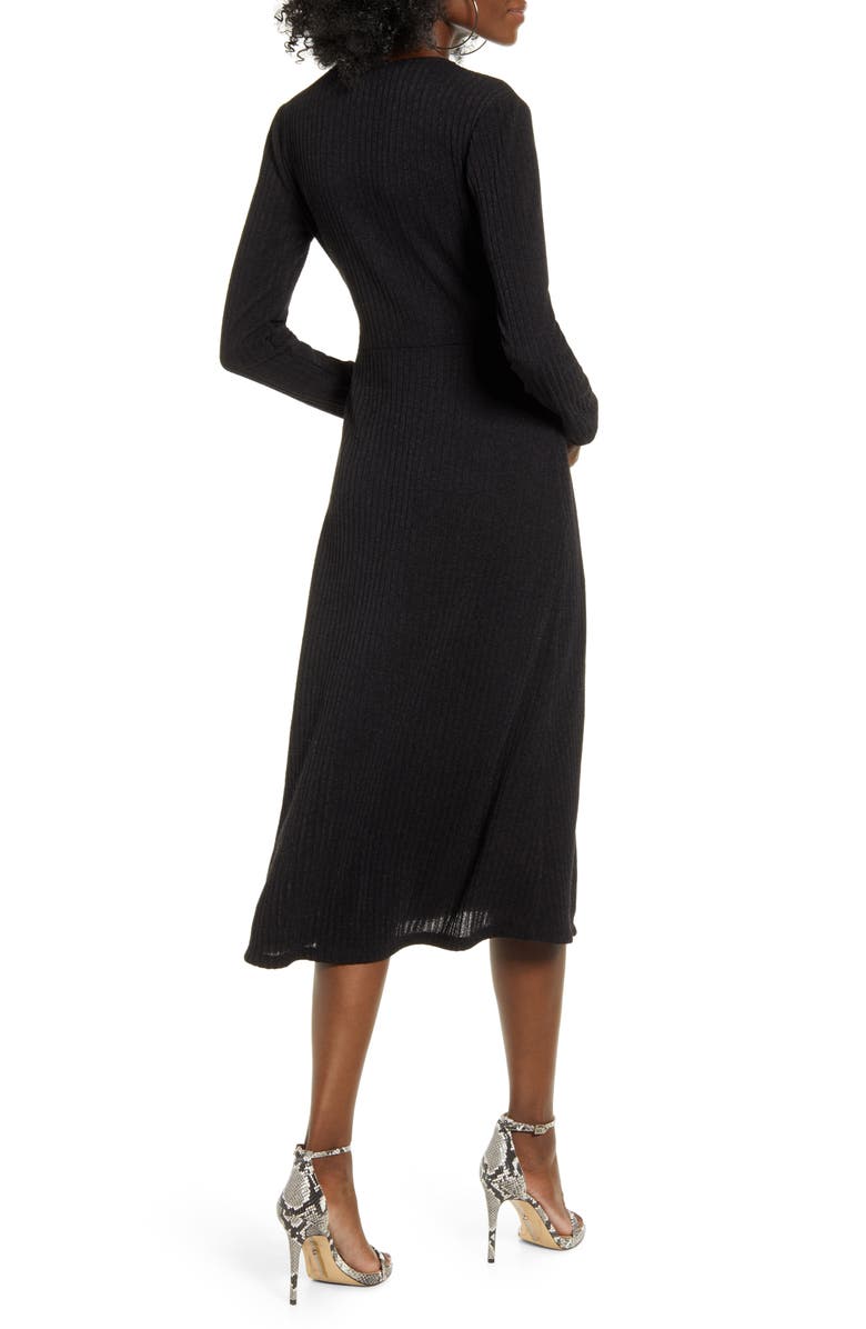 All in Favor Wrap Front Midi Dress, Alternate, color, 