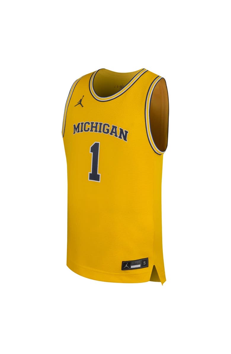 Jordan Brand Youth Jordan Brand #1 Maize Michigan Wolverines Replica Basketball Jersey, Alternate, color, Maize
