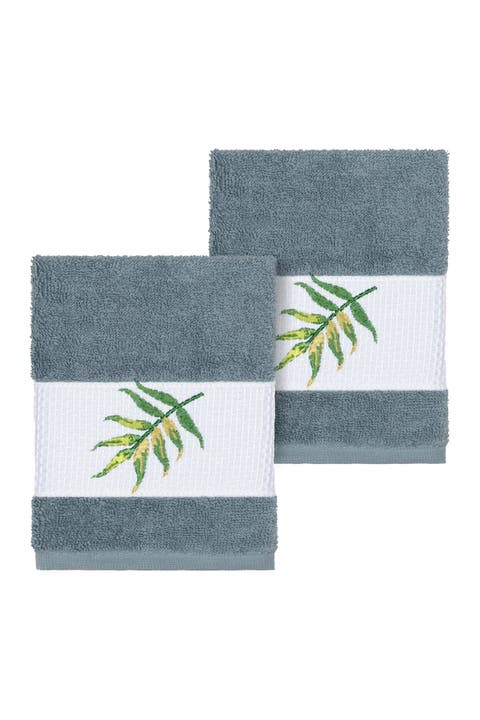 Zoe Embellished Washcloth - Set of 2 - Teal
