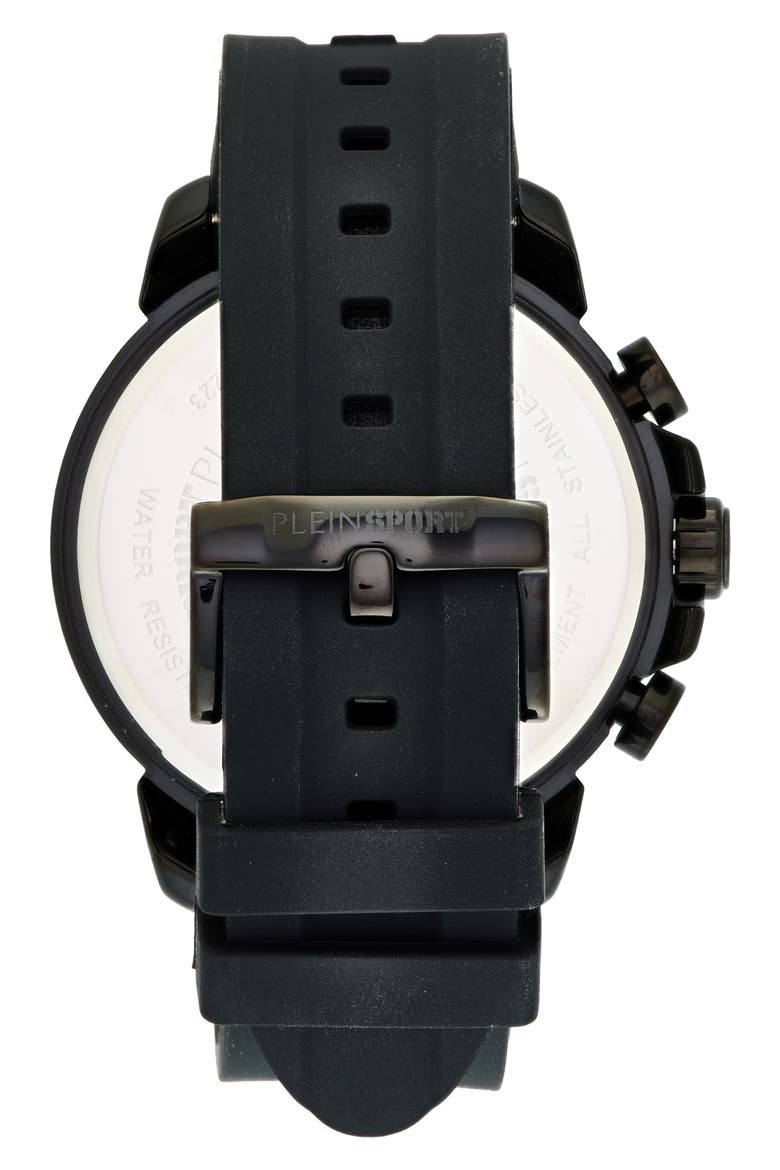 Powerlift Silicone Strap Chronograph Watch, 45mm, Alternate, color, IP GUNMETAL