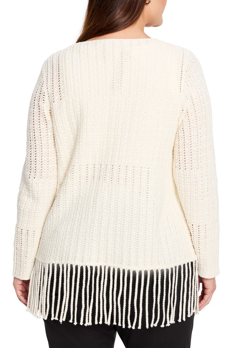 Beach Walk Open Stitch Fringe Sweater, Alternate, color, CLASSIC CREAM