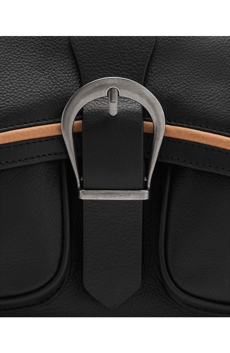 MANGO Buckle Leather Shoulder Bag, Alternate, color,